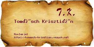 Tomásch Krisztián névjegykártya